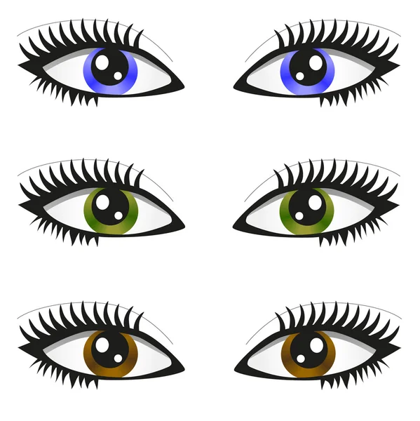3 paires d'yeux — Image vectorielle