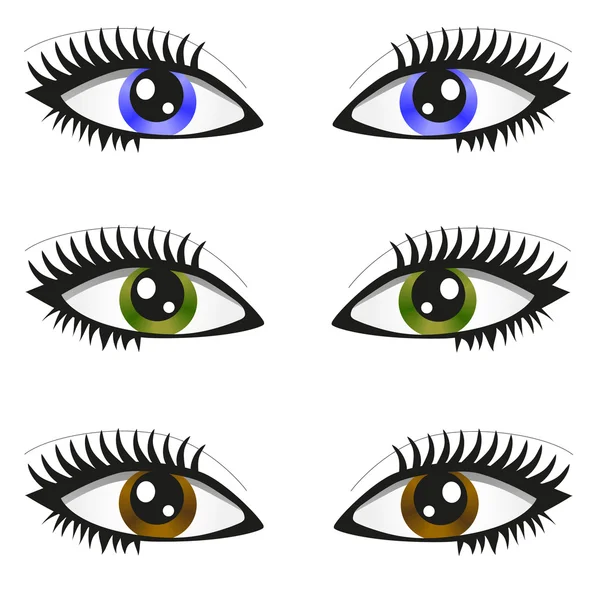 3 pares de ojos — Vector de stock