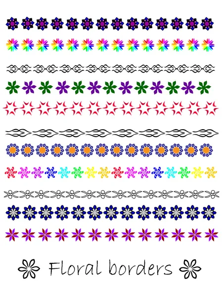 Fixer des bordures florales sans couture — Image vectorielle