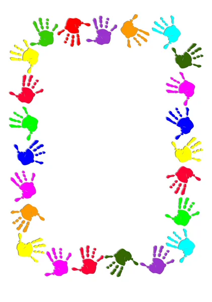 Cadre à main coloré — Image vectorielle