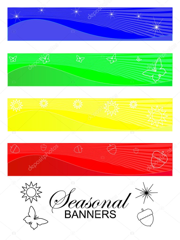 Seasonal banners in bright colors