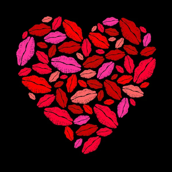 Rouge à lèvres Coeur — Image vectorielle