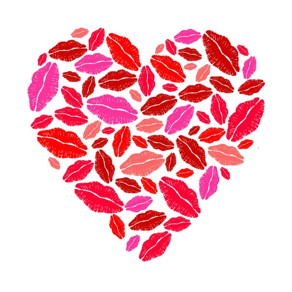 Rouge à lèvres Coeur — Image vectorielle