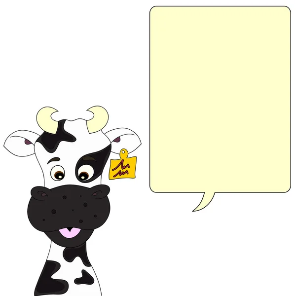 Cow with speech bubble — Stock Vector