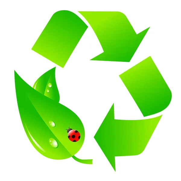 Zielone logo recyklingu — Wektor stockowy