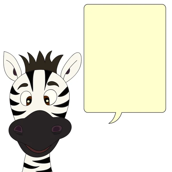 Zebra con bolla vocale — Vettoriale Stock