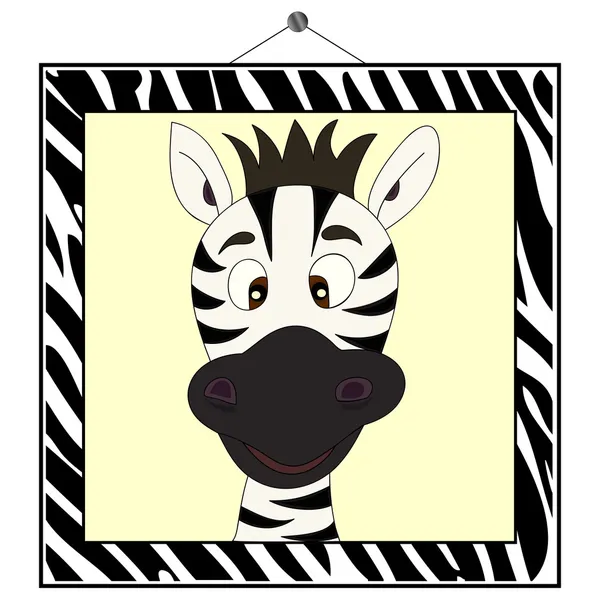 Zebra portrét v rámu zebra — Stockový vektor