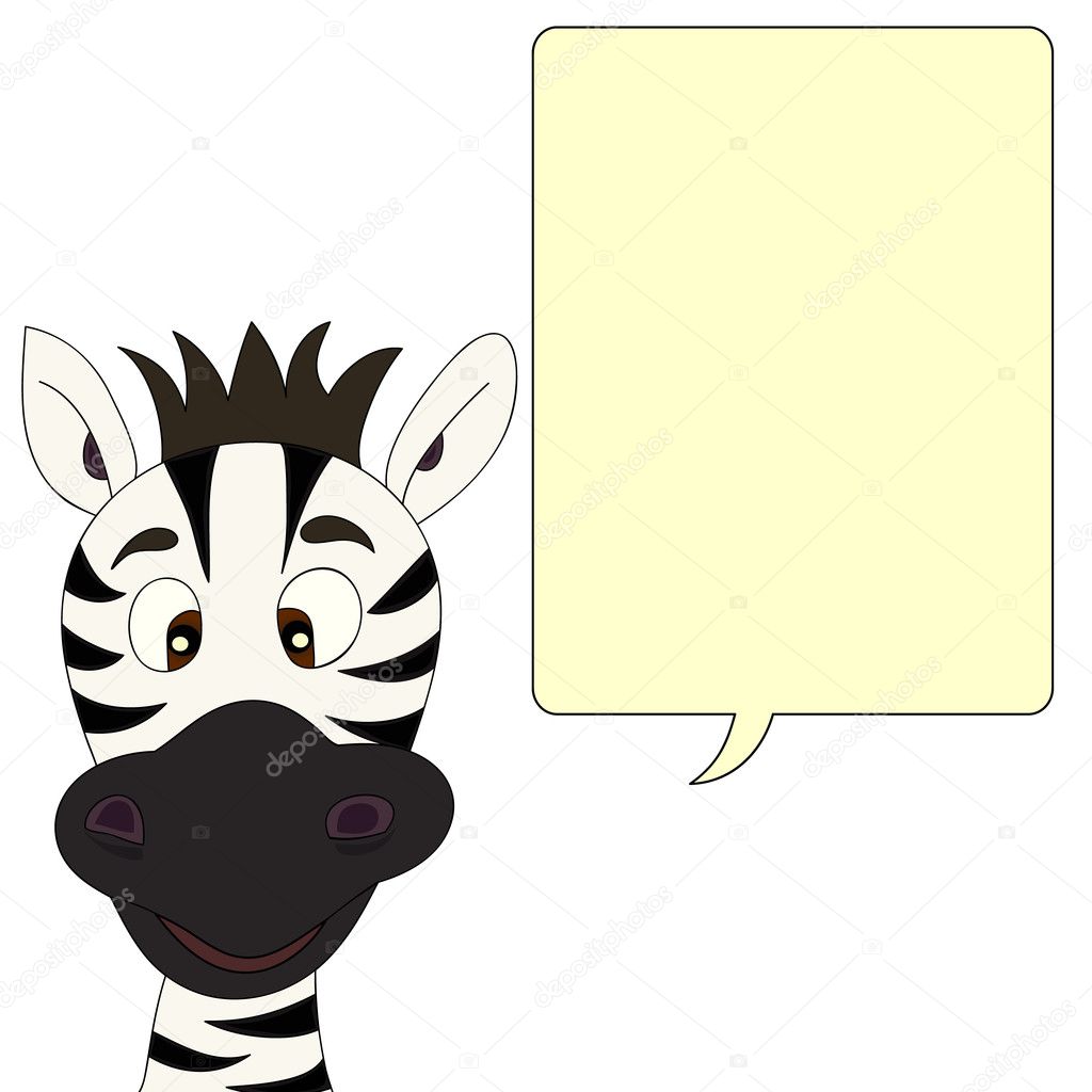 Zebra with speech bubble