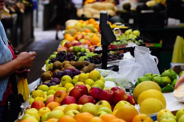 Fresh fruit inthe market clipart