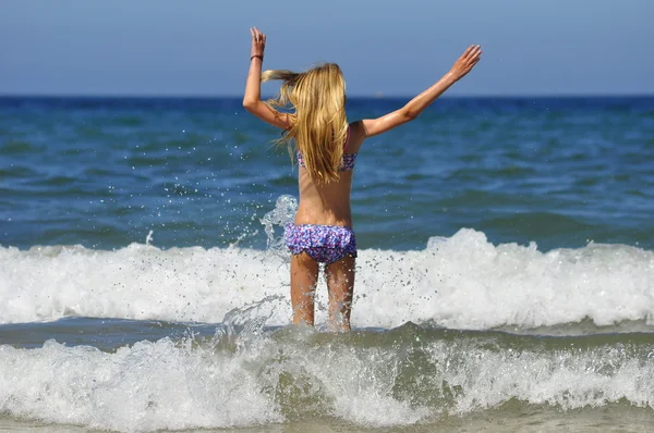 mutluluk bir genç kızın Beach