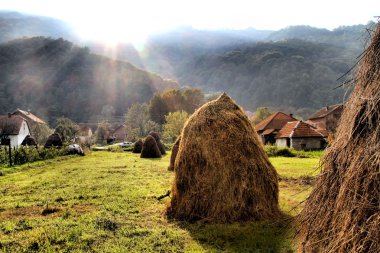 Setting sun in eastern Bosnia clipart