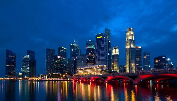 Singapore City Evening Skyline — Stock Photo, Image