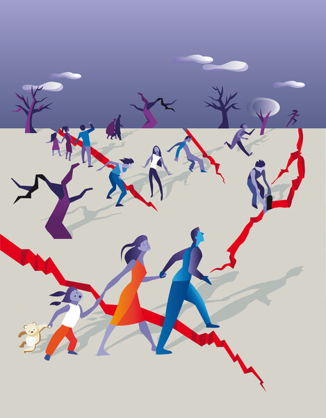 running away in a earthquake