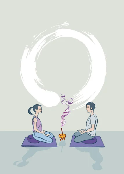 Meditatie van Zen — Stockvector