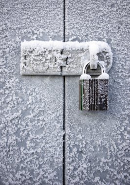 Padlock in winter clipart