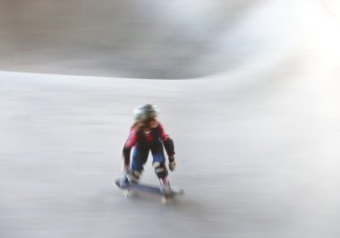 Girl on skateboard clipart