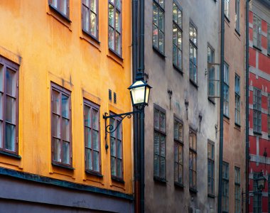 Ancient buildings in Stockholm clipart