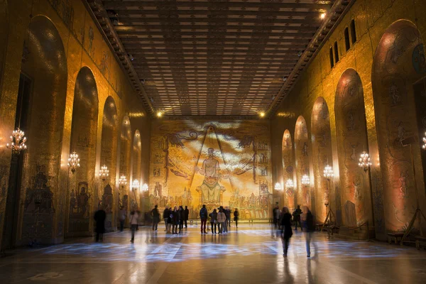 Goldener Saal des Stockholmer Rathauses — Stockfoto