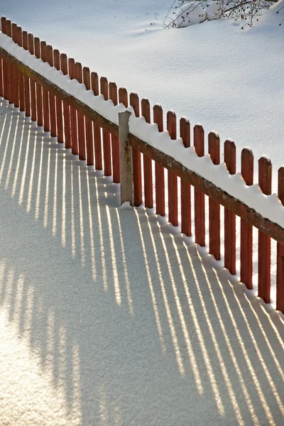 Fence in snow — Stock Photo, Image