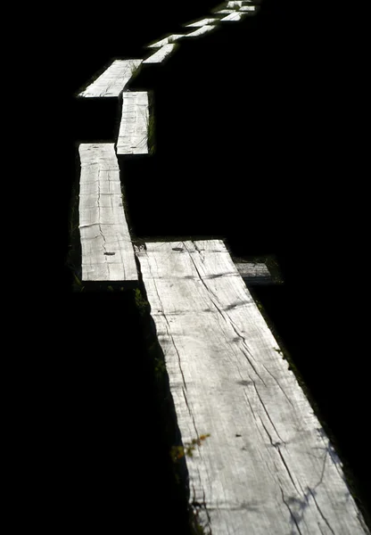 Sentiero piede in legno — Foto Stock