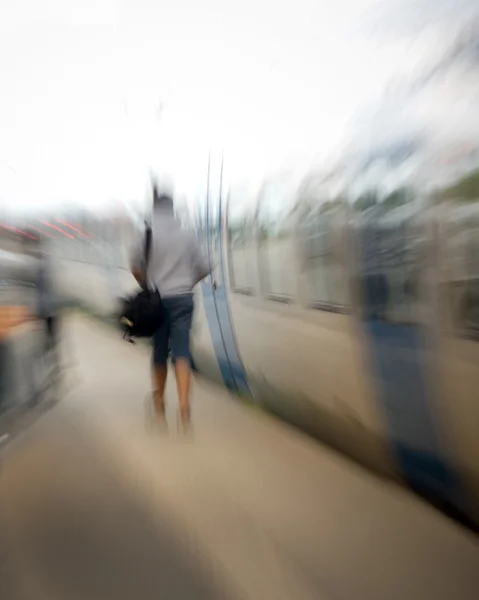 Getting on a train — Stock Photo, Image