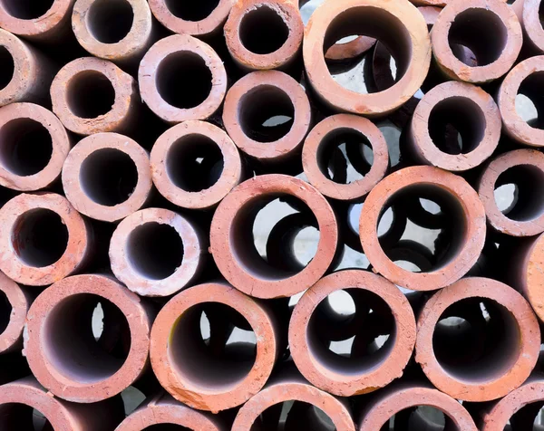 Pila di tubi in ceramica — Foto Stock