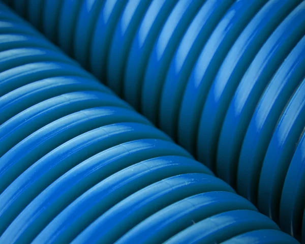蓝色塑料管材 — 图库照片