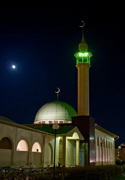 Una moschea al chiaro di luna — Foto Stock