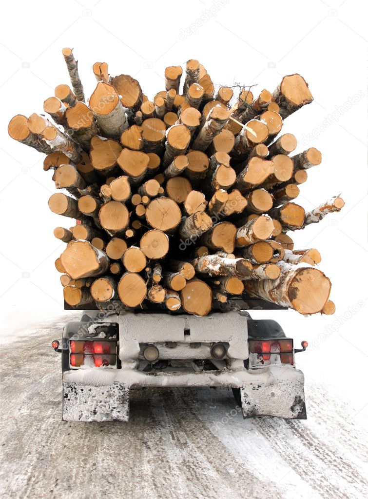 Truck with timber