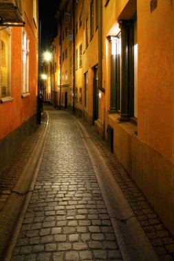 Narrow street in Stockholm clipart