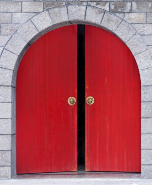 Red chinese door clipart