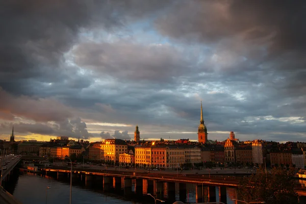 Stockholm város, este — Stock Fotó