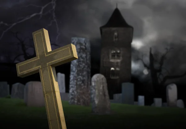 Spooky graveyard — Stock Photo, Image
