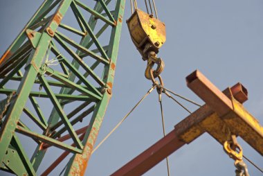 Crane on blue sky clipart