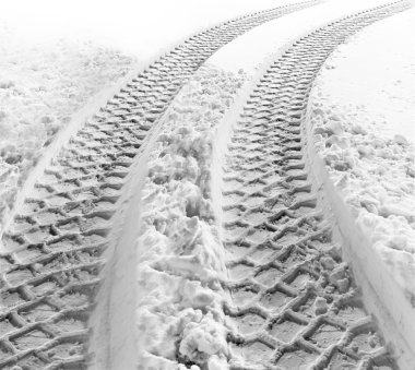 Tire tracks in snow clipart