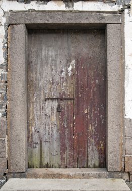 Ancient wooden door clipart