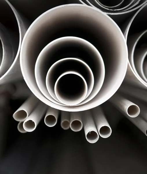 Stack of plastic pipes — Stock Photo, Image