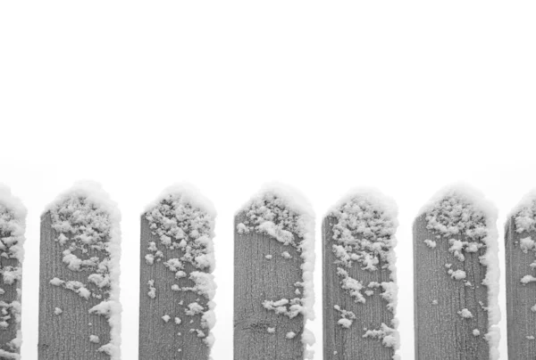 Fence with snow — Stock Photo, Image