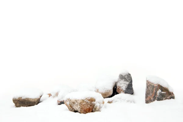 Rocks in snow — Stock Photo, Image