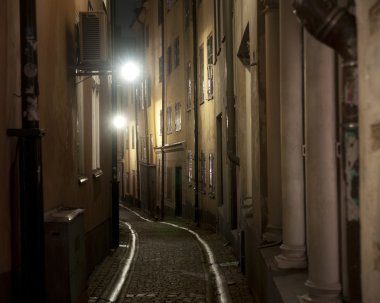 Narrow street in Stockholm clipart