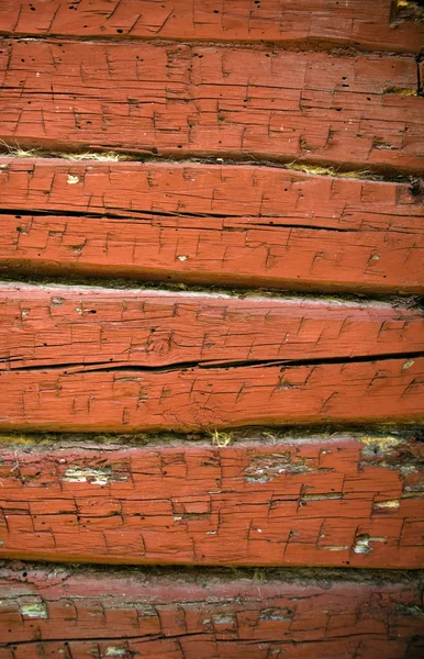 Red weathered timbered wall — Stock Photo, Image