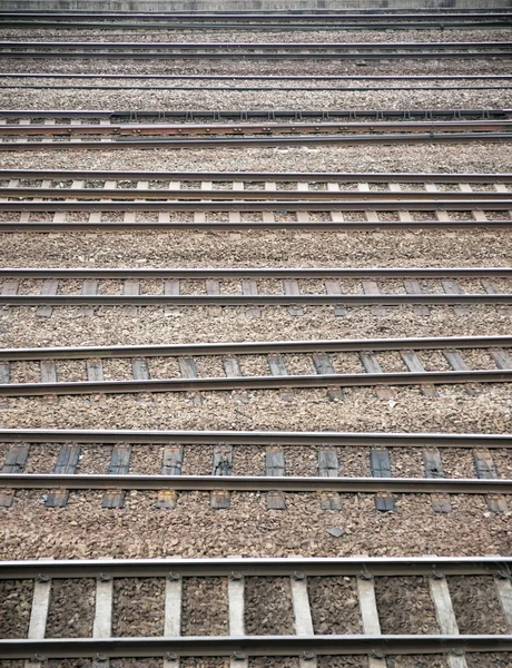 Many railroad tracks — Stockfoto
