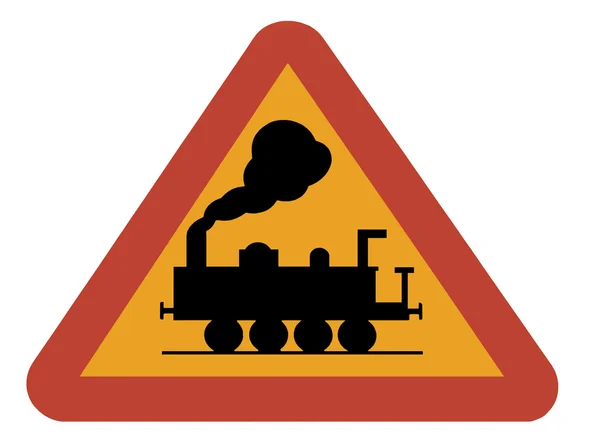 Warnschild für Bahnübergang — Stockfoto