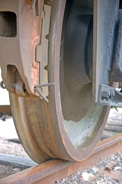 生锈的火车轮子 — 图库照片