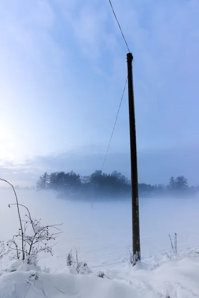 Güç hattı kış akşamları — Stok fotoğraf