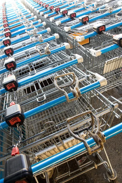 stock image Trolleys at a supermarket