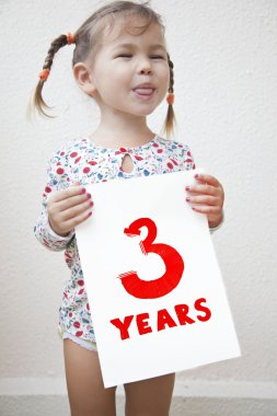 The child was three years old clipart