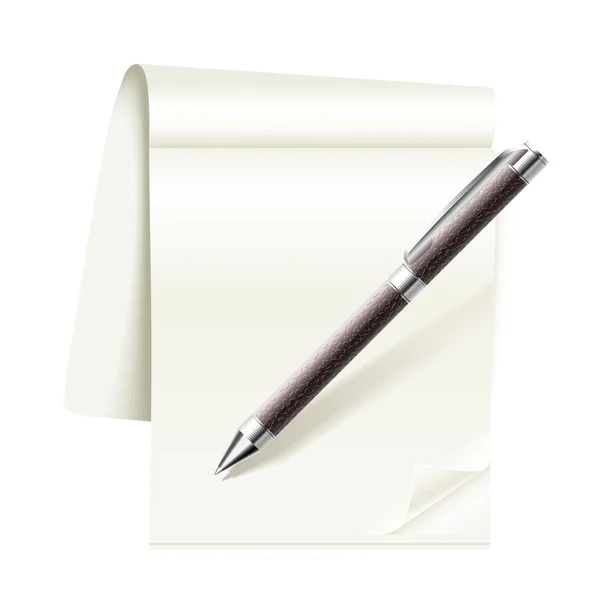 Vector notebook and pen — Stock Vector