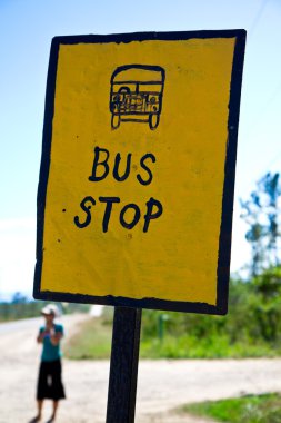 Bus stop in Belize clipart