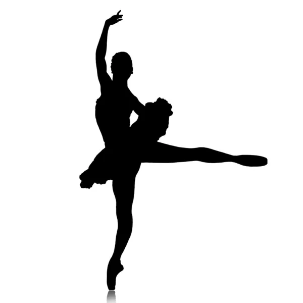 Силуэт артиста балета — стоковый вектор